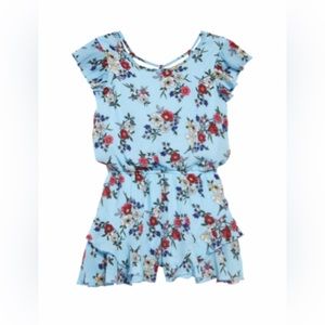 Girls Truly Me Floral Ruffle Romper Size 14 Big Girl worn once from Nordstrom